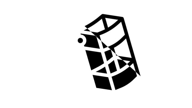 box kite fly line icon animation
