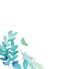 水彩画。水彩タッチの緑の植物ベクターフレーム。エレガントな水彩植物装飾フレーム。
Watercolor painting. Green plant vector frame with watercolor touch. Elegant watercolor plant decoration frame.

