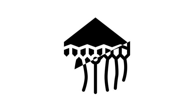 delta kite line icon animation