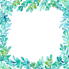 水彩画。水彩タッチの緑の植物ベクターフレーム。エレガントな水彩植物装飾フレーム。
Watercolor painting. Green plant vector frame with watercolor touch. Elegant watercolor plant decoration frame.
