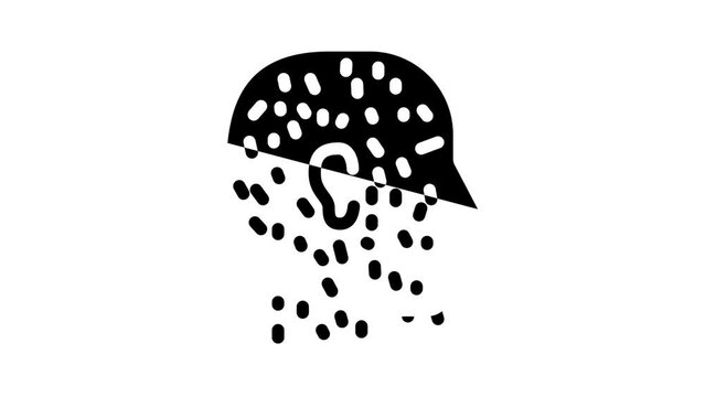 hypertrichosis skin disease glyph icon animation