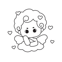 cute cupid outline 