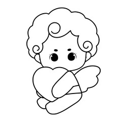 cute cupid outline 