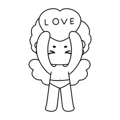 cute cupid outline 