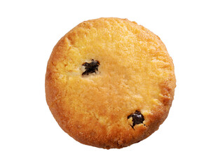 Raisins Butter cookies on  white background PNG file.