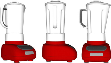 set of equipment electric blender with white background