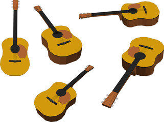Fototapeta premium set of guitar Music Accoustic sketch with white baground