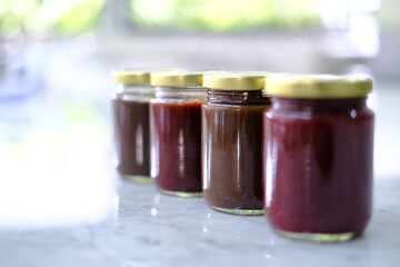 homemade jam in a jar