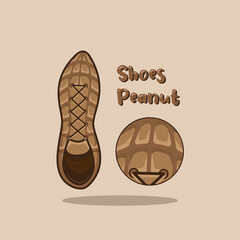 Illustration of a shoe with a unique brown bean shape style
