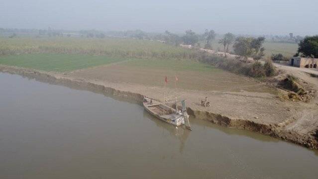 Indus river in the aerial view 4k