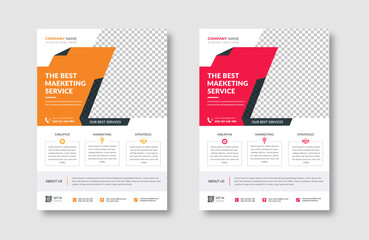 Creative corporate trendy unique business professional marketing agency modern simple leaflet flyer design for attractive business poster layout, business minimal abstract advertising vector template.
