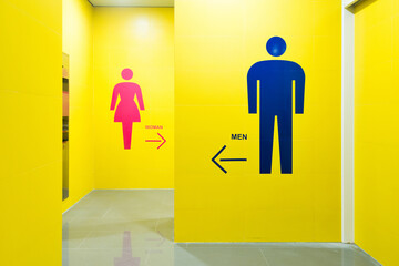 Men and women WC signs for restroom