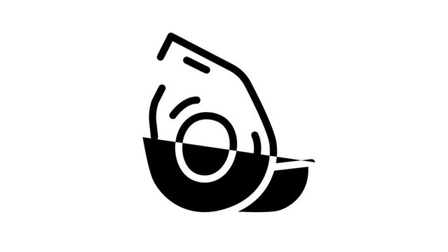 lucuma vitamin food line icon animation