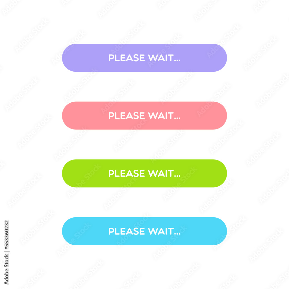 Canvas Prints Set of Please Wait Buttons