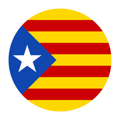 Catalonia Flat Rounded Flag with Transparent Background