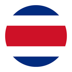 Costa Rica Flat Rounded Flag with Transparent Background