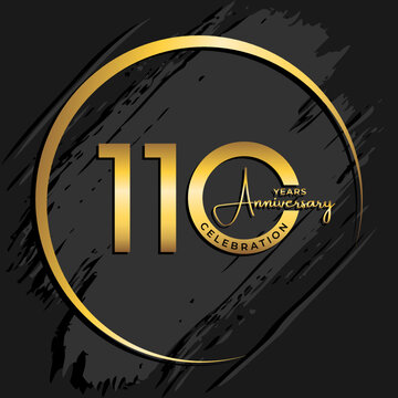 110th Anniversary Celebration. Golden Anniversary Template Design. Logo Vector illustrations