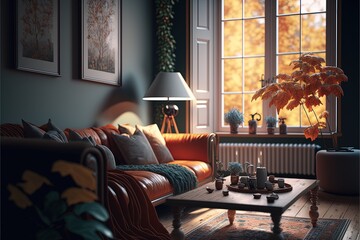 Digital illustration about house interior.