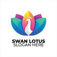 swan logo colorful gradient style