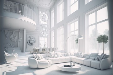 Fototapeta na wymiar Digital illustration about house interior.