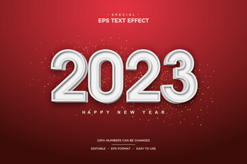 Happy new year 2023 with fancy 3d numbers.