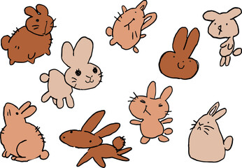 下手なうさぎのイラスト 子供の落書き 卯年