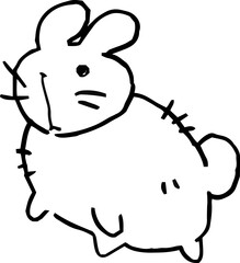 下手なうさぎのイラスト 子供の落書き 卯年
