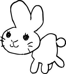 下手なうさぎのイラスト 子供の落書き 卯年