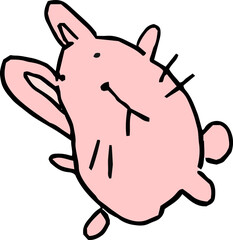 下手なうさぎのイラスト 子供の落書き 卯年