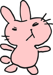 下手なうさぎのイラスト 子供の落書き 卯年