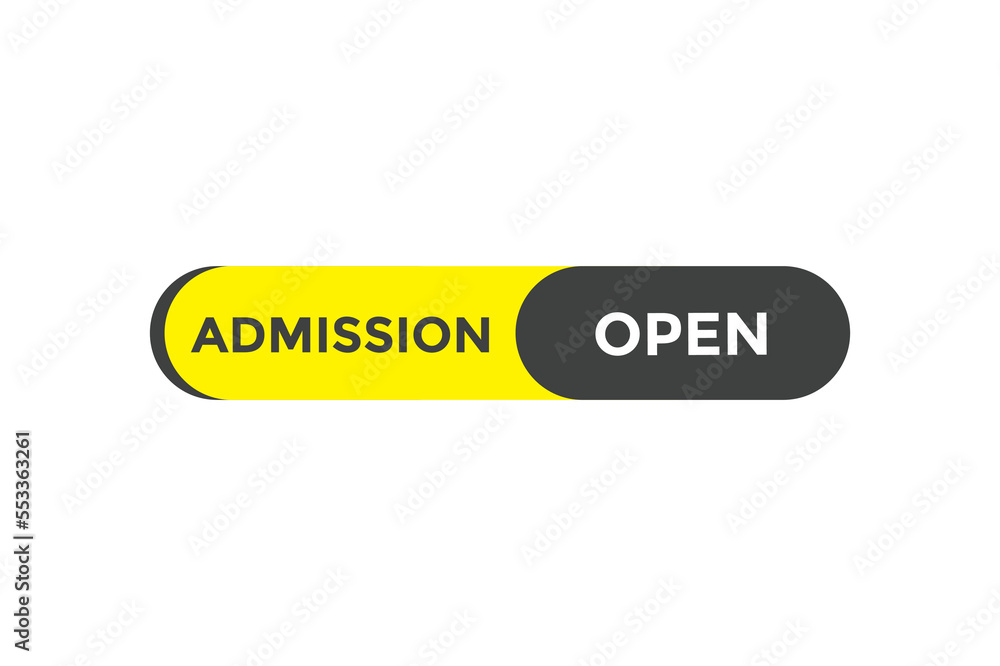 Wall mural admission open button web banner template vector illustration