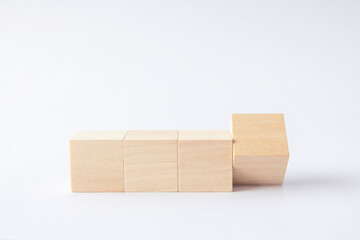 wooden cube toy for the child. concept about education, business, play, strategy, success.