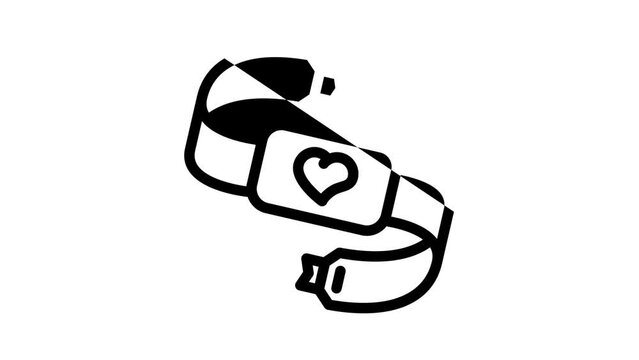 cardio tape with heart line icon animation