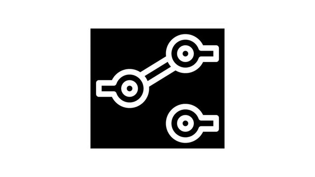 single pole double throw electric switch line icon animation