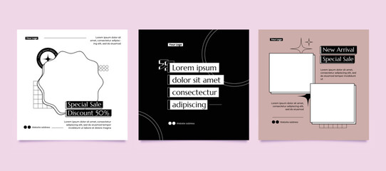 Fashion social media post template design