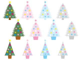 クリスマスツリー雪の結晶P