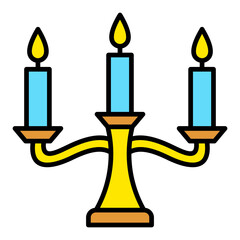 Candle Filled Line Icon