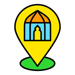 Pin Filled Line Icon