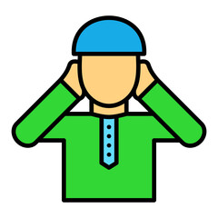 Adzan Filled Line Icon