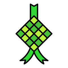 Ketupat Filled Line Icon