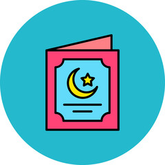 Greeting Card Multicolor Circle Filled Line Icon