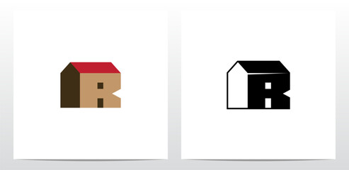 House Roof Letter Logo Design R