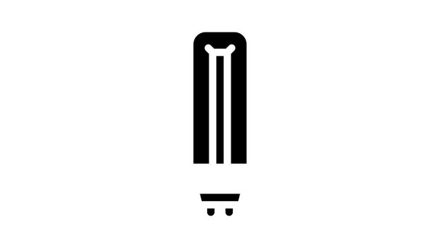 fluorescent light bulb glyph icon animation
