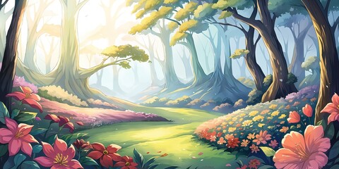2D Visual Novel: Fantasy Nature Vol. 1 - Stylized Anime Background Environment