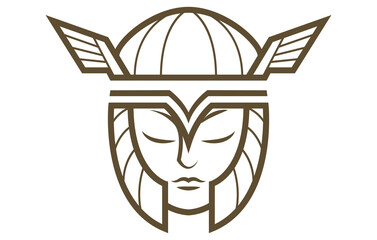 Valkyrie Athena Logo Design Template