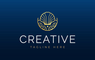 Pearl Shell Jewelry Logo Design Template