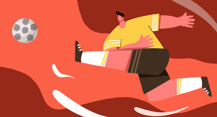 Cartoon hand drawn World Cup football carnival illustration