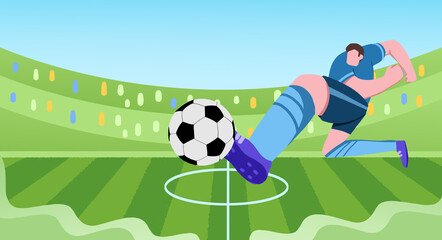 Cartoon hand drawn World Cup football carnival illustration