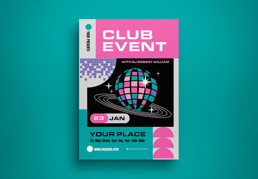 Pink Edgy Club Event Flyer