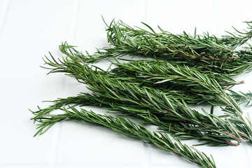 Raw and organic herbs rosemary leaves, food ingredient
